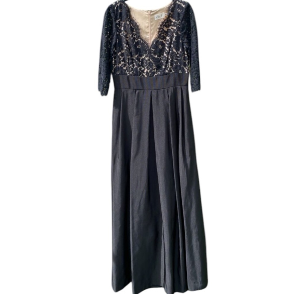 Eliza J Black Top Lace Flare Dress size 6 - Picture 2 of 7